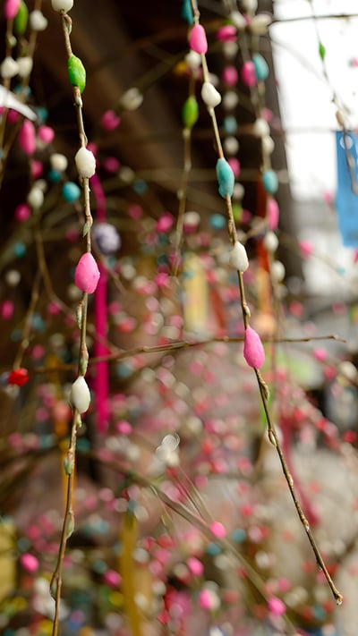 カラフルな餅花, 愛知県 豊田市 (© Photo taken by Bong Grit/Getty Images) mobile wallpaper
