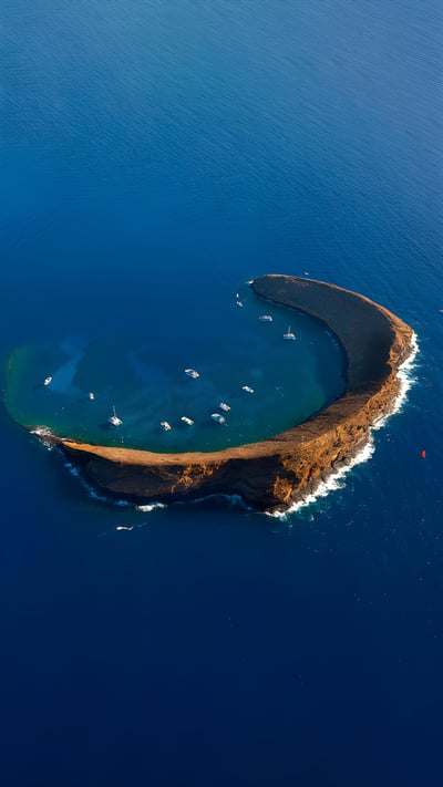 Molokini Crater, Maui, Hawaii (© Douglas Peebles/eStock Photo) mobile wallpaper