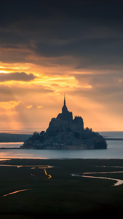 Mont-Saint-Michel, Normandy, France (© Mathieu Rivrin/Getty Images) mobile wallpaper