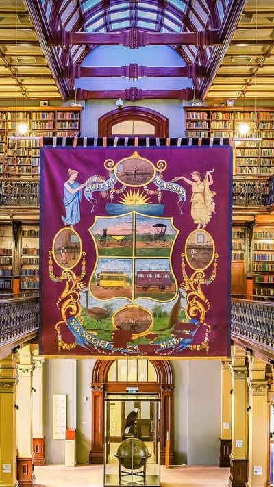 The interior of the historic Mortlock Library, in the State Library of South Australia, Adelaide (© Ray Warren Creative/Alamy Stock Photo) mobile wallpaper