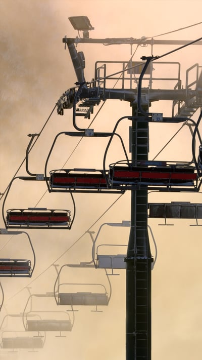 Close-up of chairlift during sunrise in Mt Hotham, Victoria (© VMJones/iStock/Getty Images Plus) mobile wallpaper
