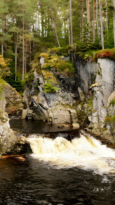 Waterfall in the Cairngorms National Park, Scotland (© JohnFScott/iStock/Getty Images) mobile wallpaper