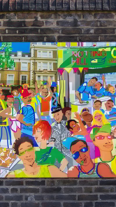 Notting Hill Carnival wall mural, London (© BRIAN ANTHONY/Alamy Stock Photo) mobile wallpaper