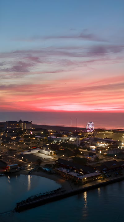 Ocean City, Maryland, at sunrise (© Kevin Olson/Amazing Aerial Agency) mobile wallpaper