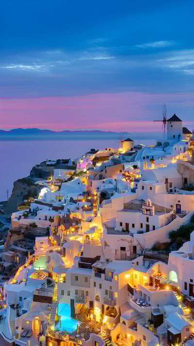 Village of Oia, Santorini, Greece (© f9photos/Getty Images) mobile wallpaper