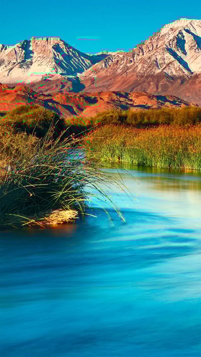 The Owens River and the Sierra Nevada near Bishop, California (© Interfoto/Danita Delimont) mobile wallpaper