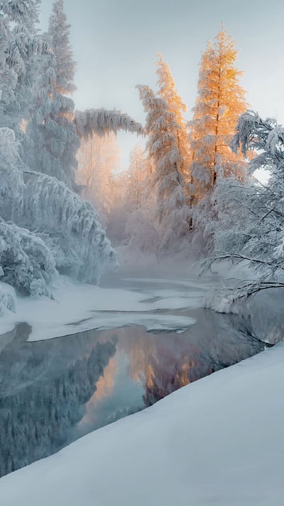 Winter in Oymyakon, Russia (© Alexandr Berdicevschi/Getty Images) mobile wallpaper