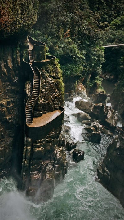 Agoyán waterfall near Baños de Agua Santa, Ecuador (© Laura BC/Getty Images) mobile wallpaper