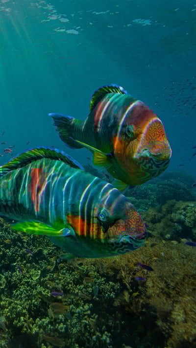 Parrotfish off the coast of Negros Oriental province in the Philippines (© Tim Fitzharris/Minden Pictures) mobile wallpaper