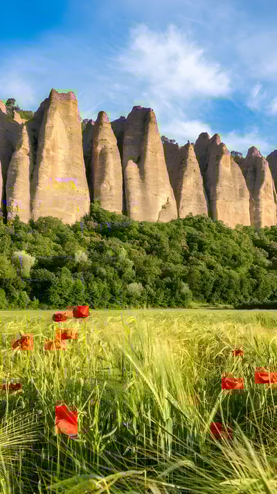 Les Pénitents des Mées, Alpes-de-Haute-Provence (© Cavalier Michel/Hemis/Alamy Stock Photo) mobile wallpaper