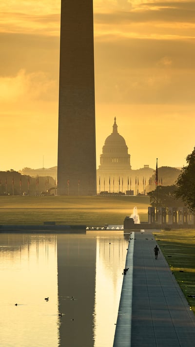 Washington Monument and Capitol Building on the National Mall, Washington, DC (© AevanStock/Shutterstock) mobile wallpaper