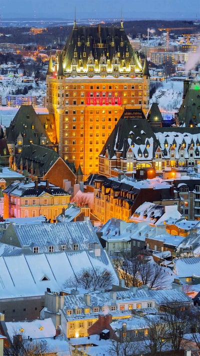 View of the Old City in Quebec City, Canada (© RENAULT Philippe/age fotostock) mobile wallpaper
