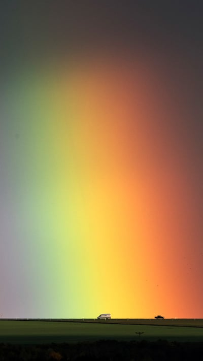 Regenbogen in der Nähe von Bad Langensalza, Thüringen (© AP Photo/Jens Meyer) mobile wallpaper