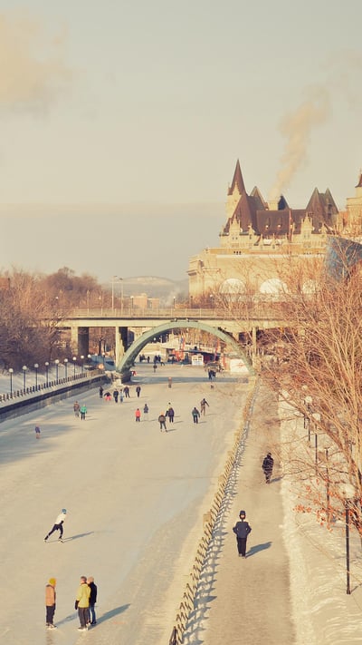 Rideau Canal Skateway during Winterlude in Ottawa, Canada (© Preappy/Getty Images) mobile wallpaper