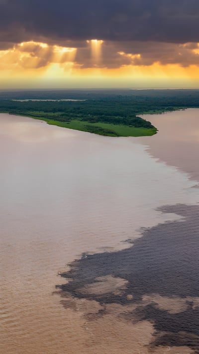 Confluência do Rio Negro e do Amazonas, Manaus, estado do Amazonas (© robertharding/Shutterstock) mobile wallpaper