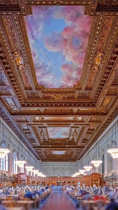 The Rose Main Reading Room, New York Public Library, USA (© Sascha Kilmer/Getty Images) mobile wallpaper