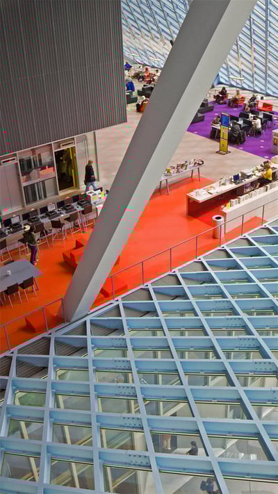 Interior of Seattle Public Library’s Central Library (© Ron Buskirk/Alamy) mobile wallpaper