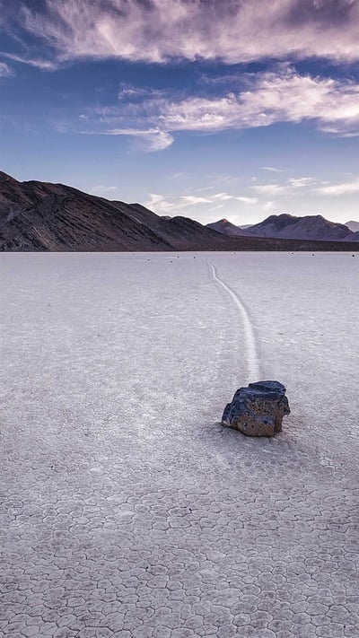 Sailing stone at Racetrack Playa in Death Valley National Park, California (© Patrick Walsh/Getty Images) mobile wallpaper