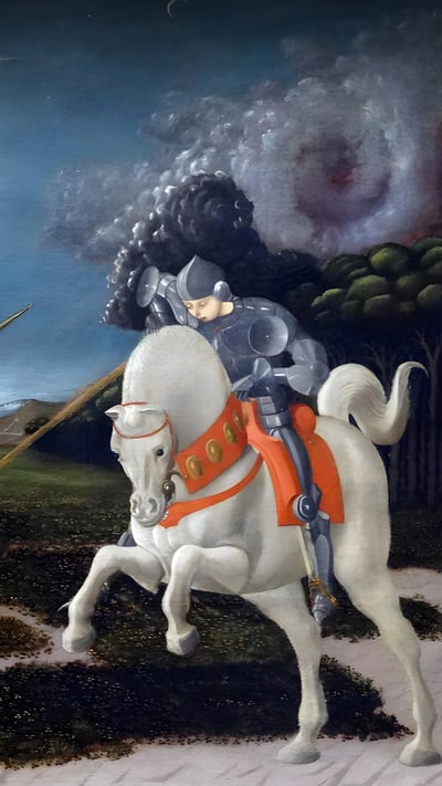 Painting titled 'Saint George and the Dragon' by Paolo Uccello (© Photo 12/Universal Images Group via Getty Images) mobile wallpaper