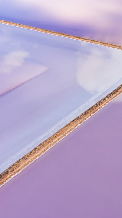 Aerial of pink salt lake in Lochiel, South Australia (© Amazing Aerial Agency/offset by shutterstock) mobile wallpaper