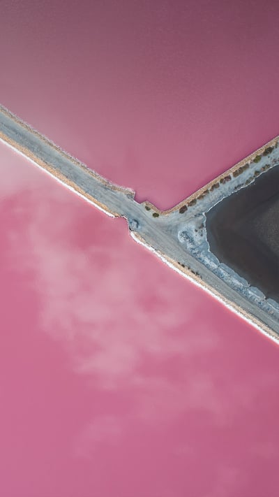 Pink salt lake, Gruissan, France (© Abstract Aerial Art/Getty Images) mobile wallpaper