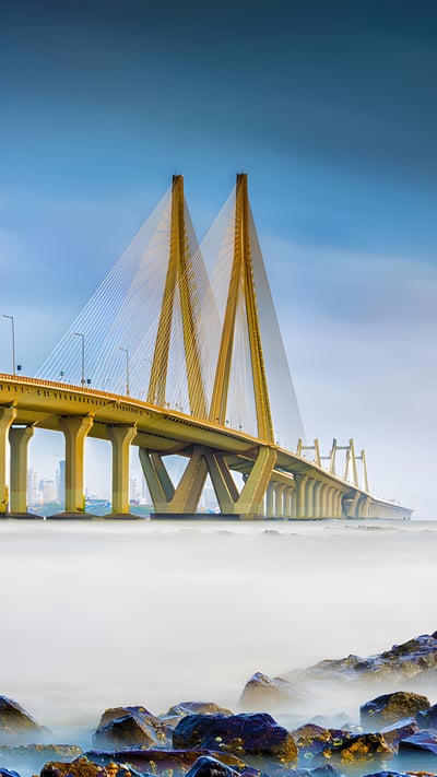 Bandra–Worli Sea Link, Mumbai, Maharashtra (© Puneet Vikram Singh, Nature and Concept photographer/Getty Images) mobile wallpaper