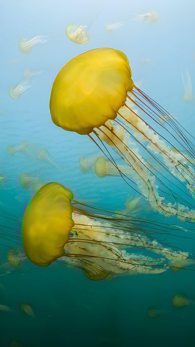 Pacific sea nettles off the coast of Carmel, California (© Jim Patterson/Tandem Stills + Motion) mobile wallpaper
