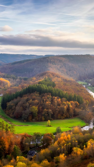 Tombeau du Géant (Giant's Tomb) in autumn, Bouillon, Belgium (© David Briard/Getty) mobile wallpaper