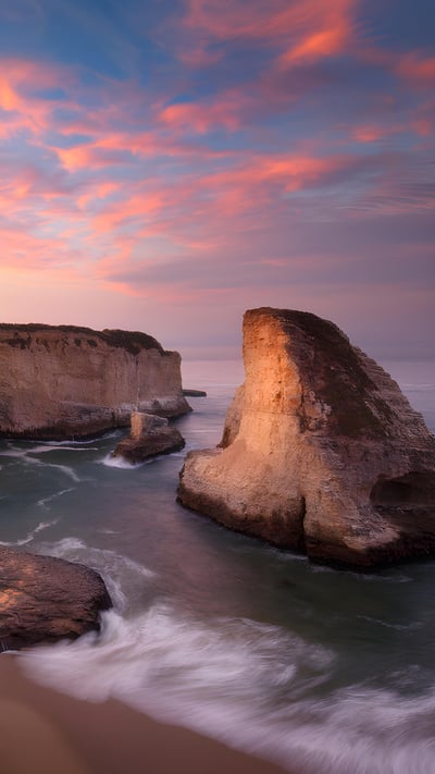 Shark Fin Cove, Davenport, California (© Jeff Lewis/Tandem Stills + Motion) mobile wallpaper