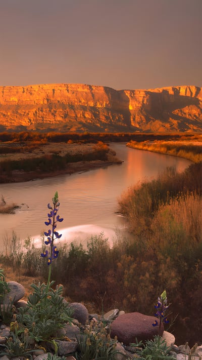 Cliffs of the Sierra Ponce and Rio Grande, Big Bend National Park, Texas (© Tim Fitzharris/Minden Pictures) mobile wallpaper