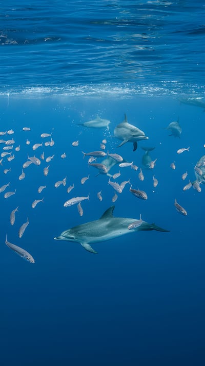 Atlantic spotted dolphins near Santa Maria Island, Azores, Portugal (© Jordi Chias/Minden Pictures) mobile wallpaper