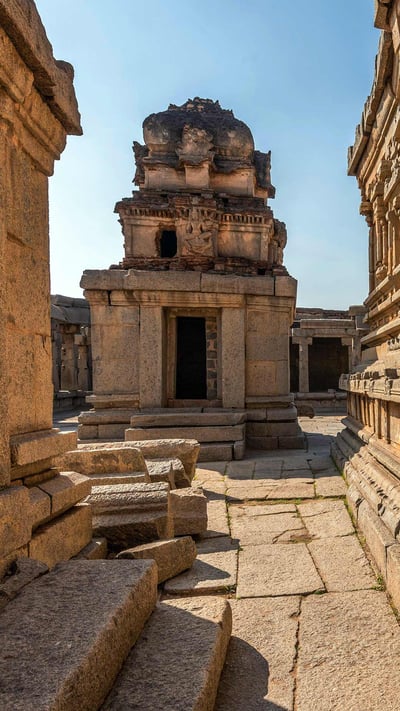 Ancient architecture of Sri Krishna Temple ruins in Hampi, India (© Images of India/Alamy Stock Photo) mobile wallpaper
