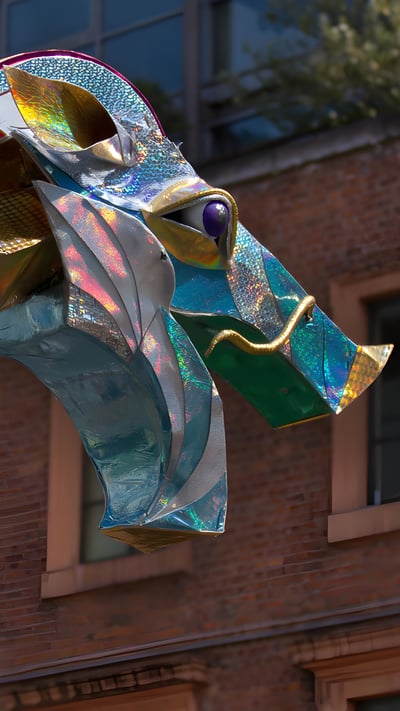 A large mechanical dragon at Saint George's Day celebrations (© MediaWorldImages/Alamy Stock Photo) mobile wallpaper