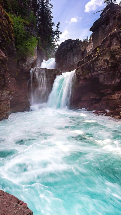 St. Mary Falls in Glacier National Park, Montana (© Pung/Shutterstock) mobile wallpaper
