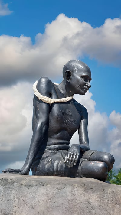 Mahatma Gandhi statue at Malpe Beach, Udupi, Karnataka (© Rainer Krack/Alamy) mobile wallpaper