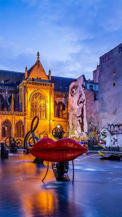Stravinsky Fountain in Paris, France (© Alessandro Saffo/eStock Photo) mobile wallpaper