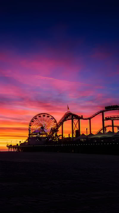 Pacific Park at Santa Monica State Beach, California (© EXTREME-PHOTOGRAPHER/Getty Images) mobile wallpaper