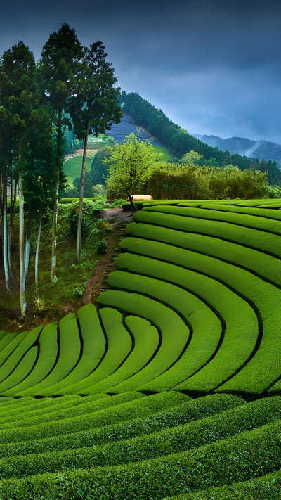 和束町の茶畑, 京都府 (© Tuul & Bruno Morandi/Getty Images) mobile wallpaper