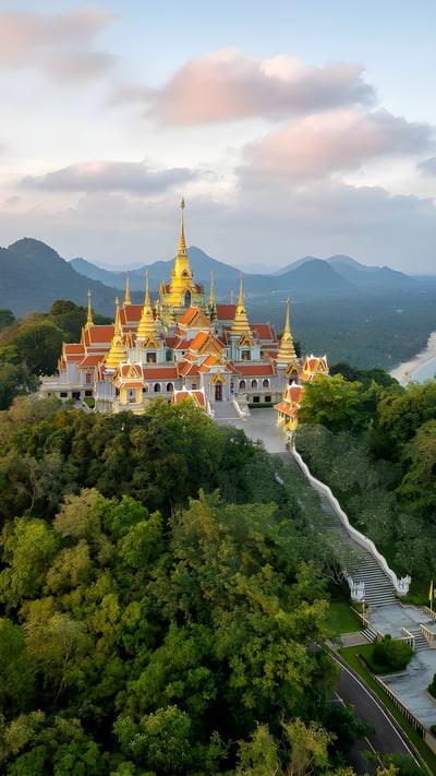 Wat Tang Sai Temple in Ban Krut, Thailand (© Ratnakorn Piyasirisorost/Getty Images) mobile wallpaper