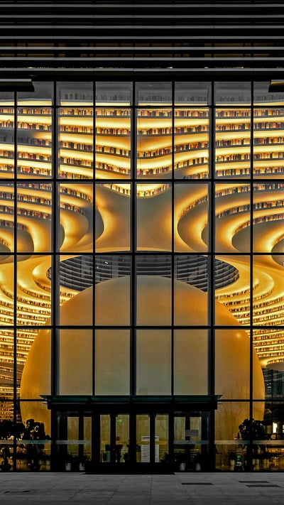 Tianjin Binhai New Area Library in Tianjin, China (© Imaginechina Limited/Alamy) mobile wallpaper