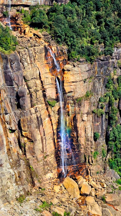 Waterfall in Meghalaya, India (© Indranil Aditya/Alamy Stock Photo) mobile wallpaper