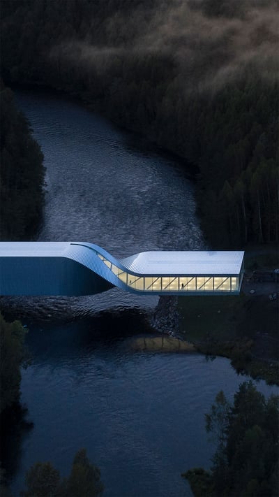 At the Kistefos Museum's sculpture park in Norway, the Twist bridges the Randselva River via a multipurpose walkway (© Laurian Ghinitoiu) mobile wallpaper