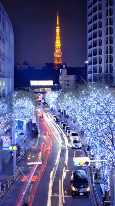 けやき坂のイルミネーション, 東京 (© Kinsei-TGS/Getty Images) mobile wallpaper
