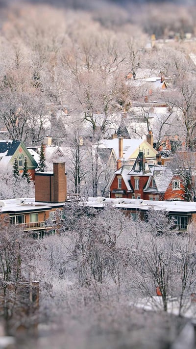 Areal view of Toronto cityscapes on a winter morning (© Katrin Ray Shumakov/Getty Images) mobile wallpaper