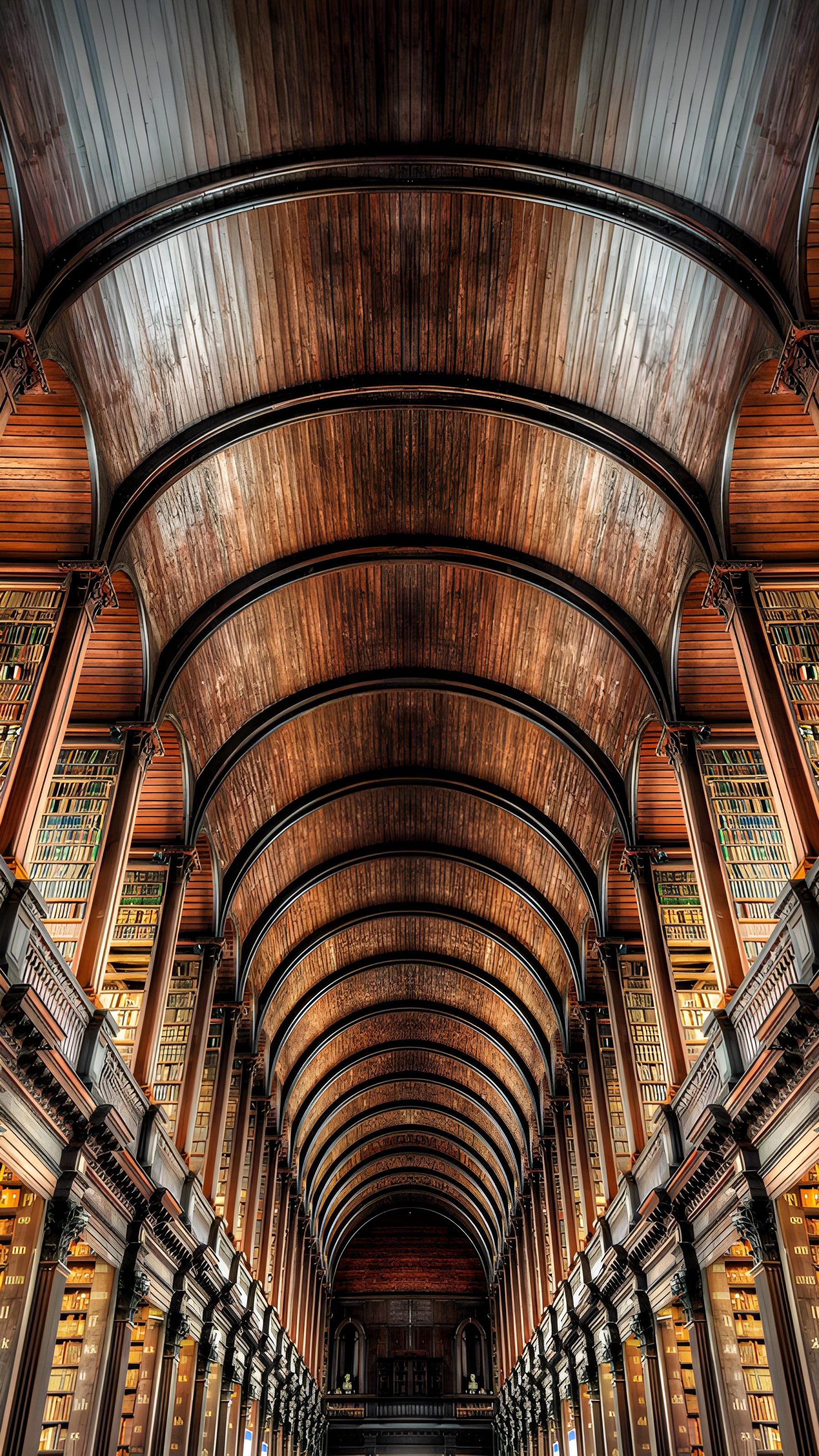 Library of Trinity College Dublin, Ireland (© Vincent Isore/Getty Images) mobile wallpaper