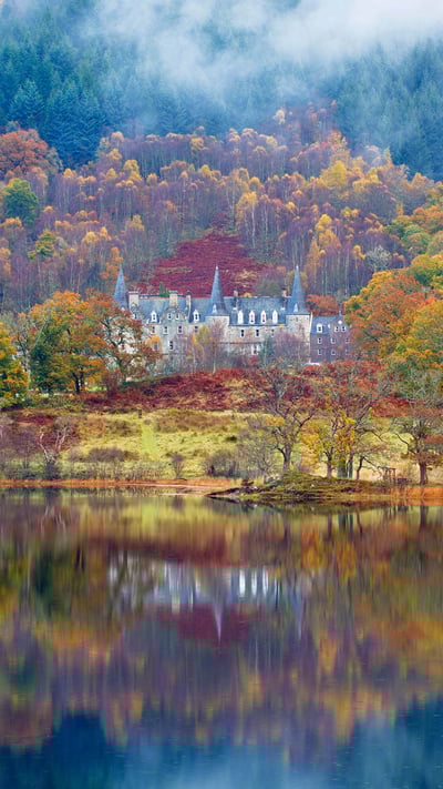 Tigh Mor and Loch Achray surrounded by fog, Perthshire (© Fortunato Gatto/Sime/eStock Photo) mobile wallpaper
