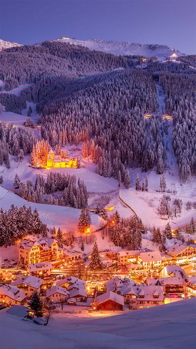 Sunset in Val Gardena in the Dolomites of South Tyrol, Italy (© Marco Capellari/Getty Images) mobile wallpaper