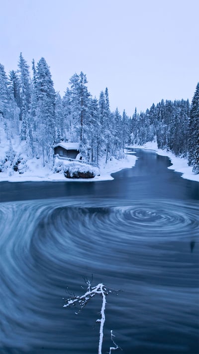 The whirlpool in Myllykoski scenic area, Oulanka National Park, Kuusamo, Finland (© Lassi Rautiainen/Minden Pictures) mobile wallpaper
