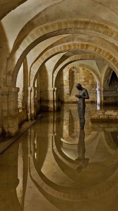 The flooded crypt at Winchester Cathedral, Hampshire, England (© Oliver Hoffmann/Alamy) mobile wallpaper