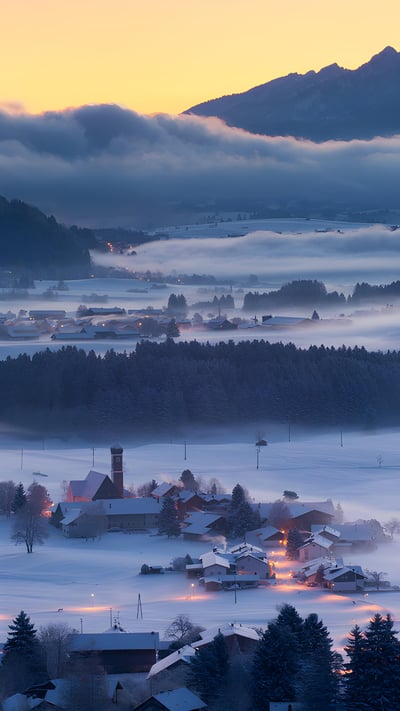 Winterlandschaft in Bayern, Deutschland (© wingmar/Getty Images) mobile wallpaper